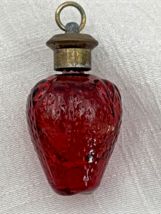 VTG Empty 1970s Max Factor Red Glass Wild Strawberry Musk Perfume Pendant Bottle - £39.02 GBP