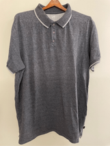 Lee J EAN S Heather Grey Polo Shirt-2XL Cotton/Poly Short Sleeve Mens Euc - £6.89 GBP