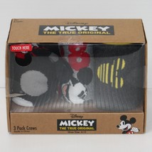 Mickey Mouse The True Original 3 Pack Crew Socks in Gift Box Shoe Size 6-12 NEW - £16.02 GBP