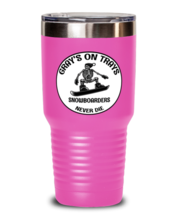 Snowboarding Tumbler. Gray&#39;s on Trays Snowboarders Never Die. Pink-T-30oz  - £24.65 GBP