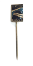 Vintage Czech Enamel Stick Pin CESTNE STAVBY KOSICE - $12.00