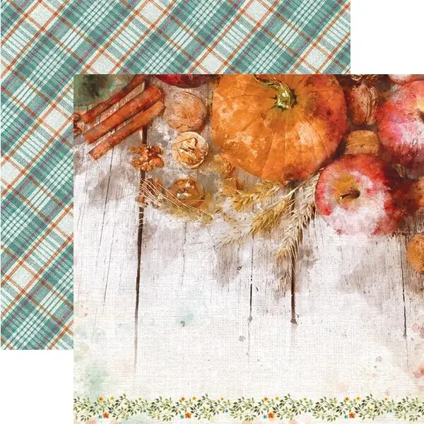 Pumpkin Spice 12x12 Double Sided Paper - Single Sheets - $1.24