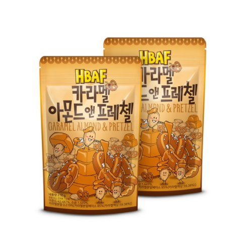 HBAF Nuts Caramel Almond &amp; Pretzel Flavor 190g*2ea 카라멜아몬드 앤 프레첼 - $39.49