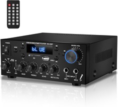 Ks-33Bt 2.0Ch Stereo Audio Amplifier Receiver With Active Subwoofer, Kar... - $43.95