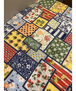 Vintage Blanket 1970s Patchwork Cannon Saratoga Polyester Full Sized Flo... - €51,33 EUR