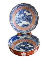 Vintage Set of 2 Japanese 5 7/8&quot; Imari Porcelain Bowls - £235.91 GBP
