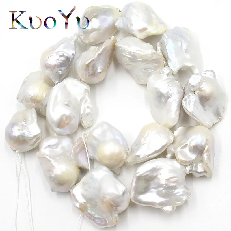 AAA 14-28mm Natural Irregular White Baroque Pearl Freshwater Loose Beads For Jew - $141.84