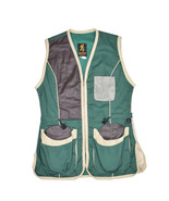 Browning Trapper Creek Shooting Vest Mens L Green Leather Trim Mesh Hunting - £29.71 GBP