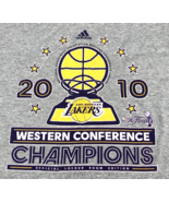 2010 LA Lakers Western Conference Champions NBA Gray T-Shirt Sz L Adidas - $18.49