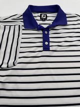 Footjoy Golf Polo Shirt Mens Striped Performance Short Sleeve Medium - £12.50 GBP