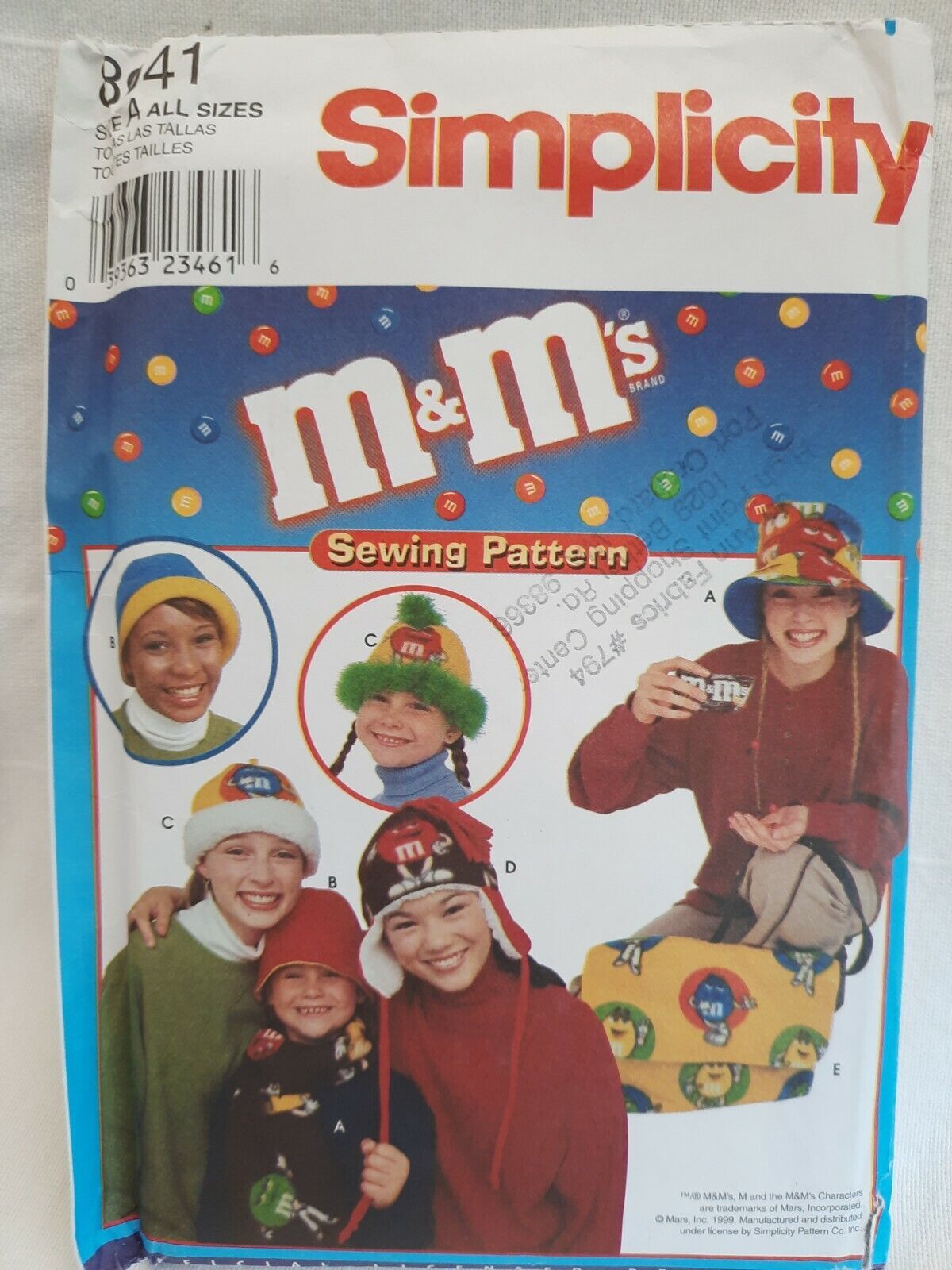 M&M's Simplicity 8941 0636 Halloween Costume ~ Hats Scarf Bag ~ Misses' & Child - £3.12 GBP
