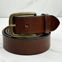 L.L. Bean Brown Genuine Leather Belt Size 46 Mens Made in USA - $24.74