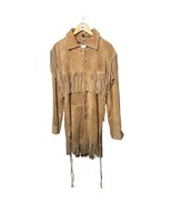 Suede Fringe Western Tunic Lace Up Boho Festival Hippie UnisexSize Medium - $175.00