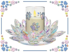Rainbow Bridge Large Iridescent Candle Holder and Candle, Pet Memorial, ... - £58.38 GBP