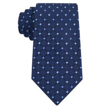 Club Room Men&#39;s Navy Blue Neat Grid Self Tie Classic Silk Neck Tie 58 x ... - $11.69