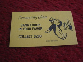 2004 Monopoly Board Game Piece: Bank Error Community Chest Card - £0.79 GBP