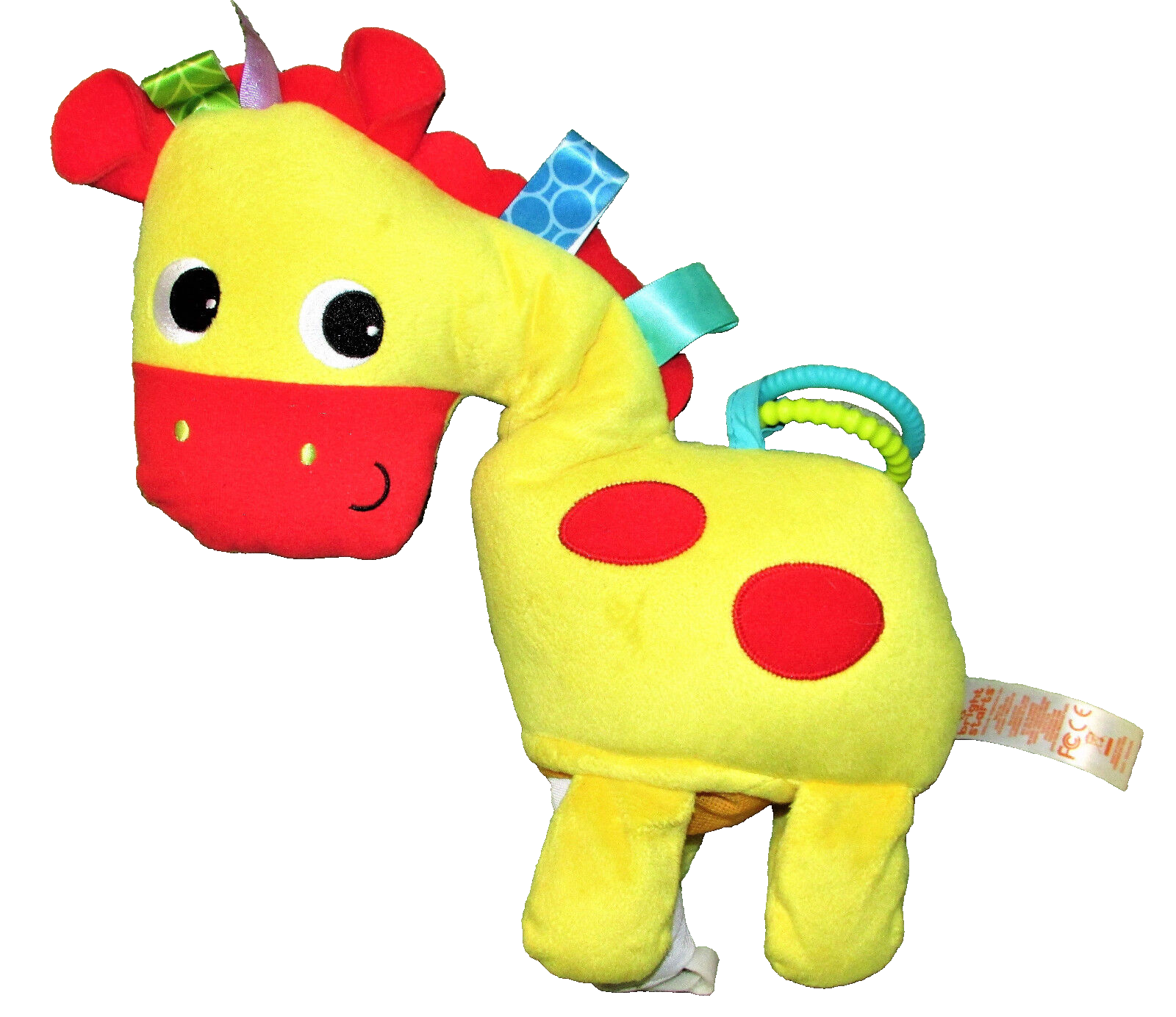 Bright Starts Baby GIRAFFE Play Pals Clip On Crinkly Plush Sensory Toy YELLOW - $8.18