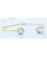 New KANISHKA NEW YORK Crystal &amp; Gold-Tone Round Cuff BRACELET Free Shipp... - $17.32