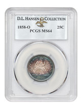 1858-O 25C PCGS MS64 ex: D.L. Hansen - £12,489.55 GBP