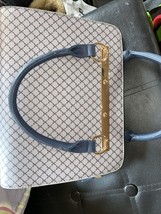 Grossi Grey/slate Grey Hand Bag Hard. Faux Leather Gold Hardware - $19.80