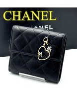 CHANEL Matelasse Lambskin Bifold Wallet Black Heart Charm Valentine MWa0664 - $7,265.32 MXN