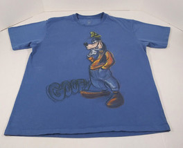 Disney Store Blue Goofy T-Shirt Size Large 100% Cotton Short Sleeve - £10.31 GBP