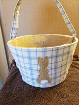 Easter Bunny Rabbit Soft Egg Basket Burlap Bunny - $11.88