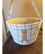 Easter Bunny Rabbit Soft Egg Basket Burlap Bunny - £9.41 GBP