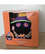 RARE Gemmy 2004 Fiber Optic Haunted Head Black Cat Light Color Change Ha... - $925.70 MXN