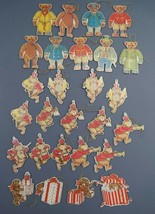 Victorian Style Die Cut Teddy Bear  Christmas Ornaments 27 Pieces Merrimack - $29.59