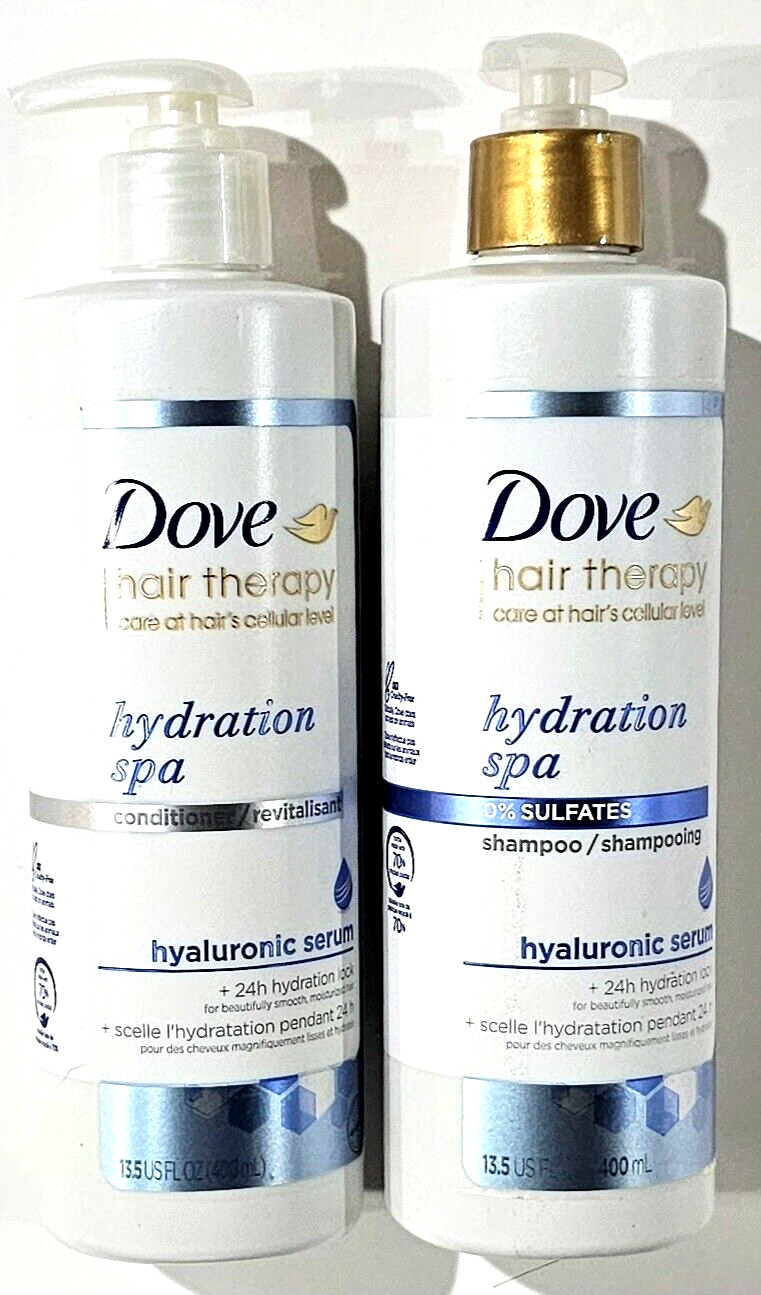 Dove Hair Therapy Shampoo Conditioner Set Hydration Spa Hyaluronic Serum 13.5oz - $29.99