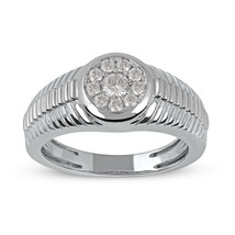 Authenticity Guarantee 
10K White Gold 0.50CT TW Diamond Composite Ribbed Sha... - £489.11 GBP