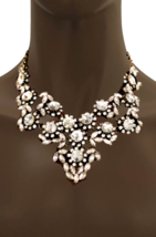 Classy Elegant Clear Acrylic Crystals Bib Statement Necklace Bridal, Eve... - £22.78 GBP