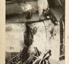 1914 WW1 Print Shell Damage On Battleship Antique Military Period Collec... - £31.59 GBP