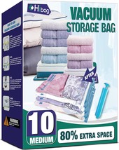 Vacuum Storage Bags, 10 Medium Space Saver Vacuum Seal Bags, - £25.82 GBP