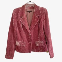 Space Style Concept Vintage Italian Rose Silk Blend Crushed Velvet Jacket - £55.28 GBP