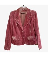 Space Style Concept Vintage Italian Rose Silk Blend Crushed Velvet Jacket - £55.14 GBP