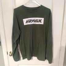 Vintage Airwalk Skateboard Graphic Shirt Men&#39;s X-Large Army Green Long S... - £42.77 GBP