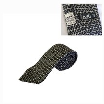 Vintage Hermes Mens Tie Rope Chainlink Navy/Blue/Gray 100% Silk - $74.25