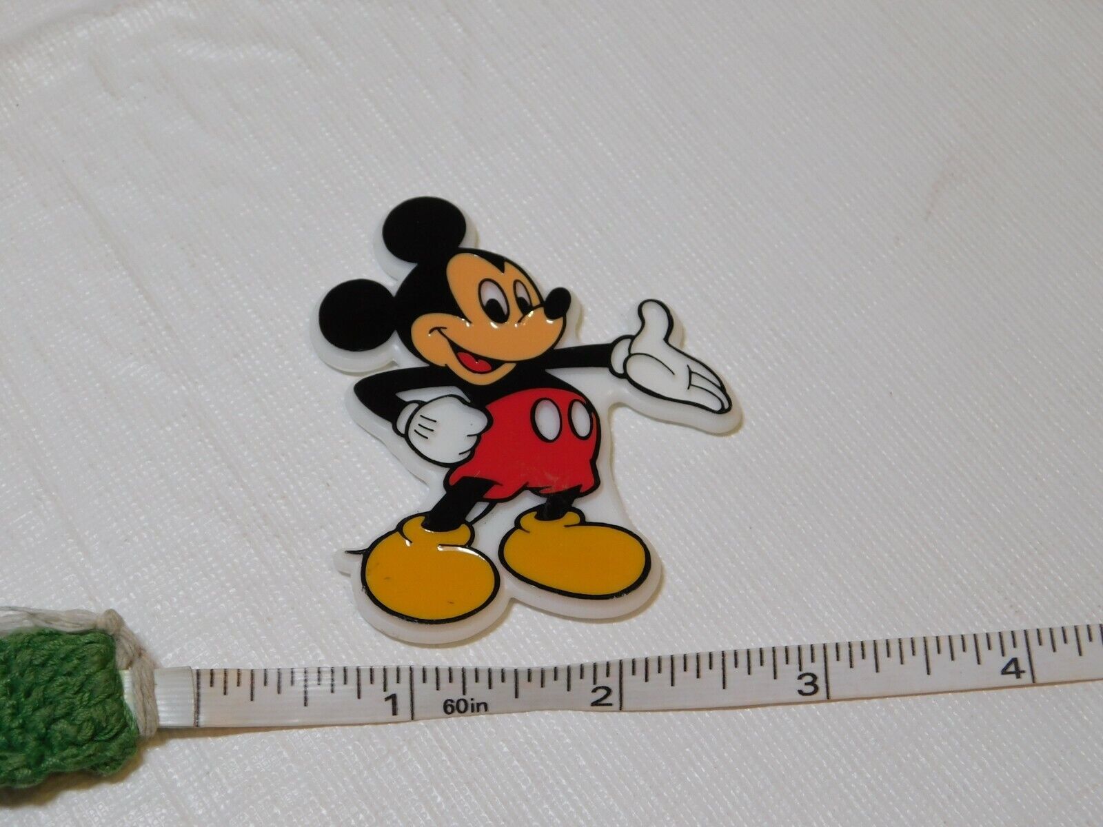 Primary image for Vintage Disney Mickey Mouse Magnet Hard Plastic Monogram Refrigerator Fridge