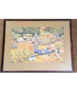 Vintage Little Boy Blue Framed matted Print by F Rojankovsky 1940&#39;s - $44.49