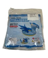 Vintage Dinosaur Pool Floaty Inflatable Pteranodon Blue Pool Ring 32” Pa... - $13.09