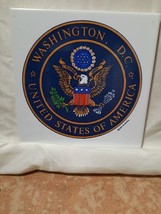 Washington Dc Usa Gold Seal Eagle Ceramic Tile Trivet United States Federal - £8.79 GBP