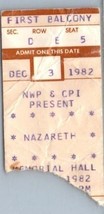 Vintage Nazareth Ticket Stub Décembre 3 1982 Kansas Ville Missouri - $28.20