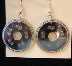 Funky CD EARRINGS DJ Punk Music Rock Band Kitsch Party Novelty Costume Jewelry - £3.84 GBP