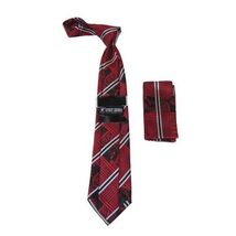 Men's Stacy Adams Tie and Hankie Set Fancy Woven Silky Satin #SAT73 Red image 2
