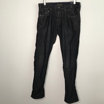 Stitch&#39;s Barfly Pant 32 Black Corduroy Slim Straight Leg Flat Front Belt... - $27.66
