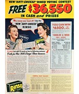 RINSO - 1940 Vintage Print Ad - &quot;ANTI-SNEEZE&quot; Rinso Voting Contest-Sneez... - $19.63 CAD