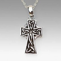 Curvy Cross Sterling Silver Funeral Cremation Urn Pendant w/Chain for Ashes - $149.99