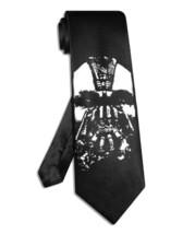 Batman Bane Mask tie black satin silk hand-painted necktie - $28.00